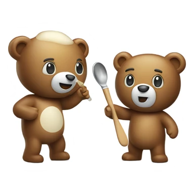 smiling with a spoon of sugar and a lighter bear by for light  sticker