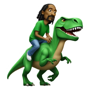 Snoop dogg riding a green t-Rex sticker