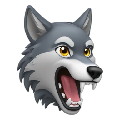 female wolf growling sticker
