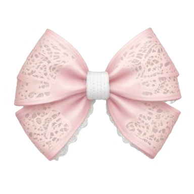 light pink bow with white lace  sticker