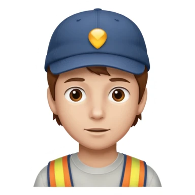 Un niño con gorra pelo castaño  sticker