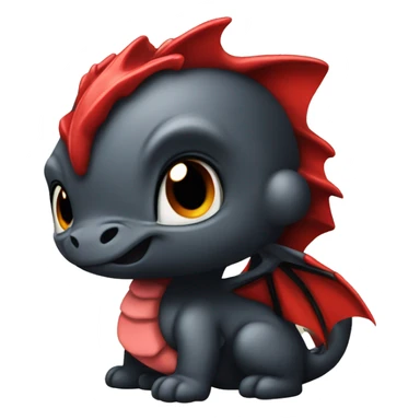 red and black baby drago sticker