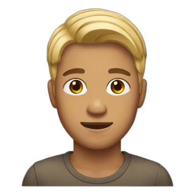 A tan skin male young adult with half-blond hair. sticker