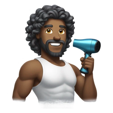 Male god using a hair dryer  sticker