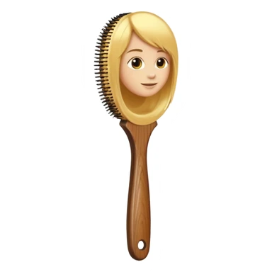 golden hair brush sticker
