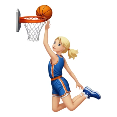 Blonde girl dunking a basketball sticker