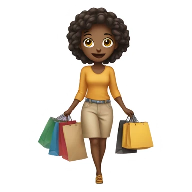 girl with shopping bags sticker