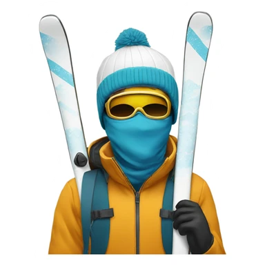 Ski dude in a pole with a ski mask sticker