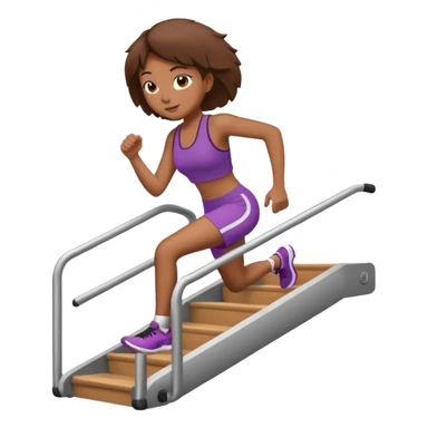 brown girl doing stair master  sticker