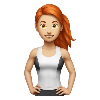 redhead fitness girl with m sticker