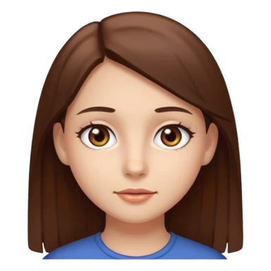 A girl with fair skin, brown eyes, and straight brown hair sticker