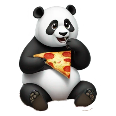Panda sitting on a mountain eating a pizza  sticker