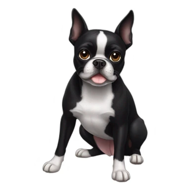Black boston terrier sticker