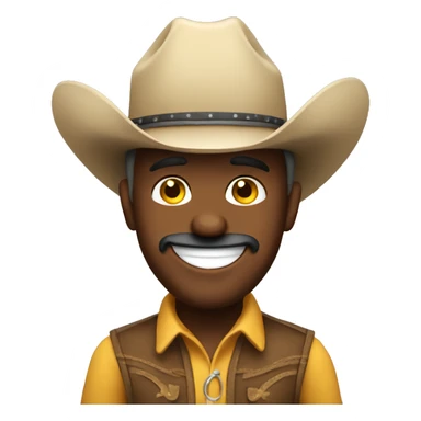 rich happy emoji cowboy sticker