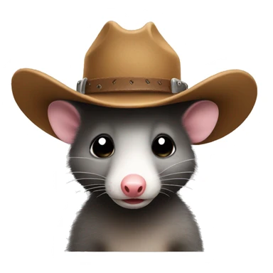 Possum wearing a cowboy hat sticker