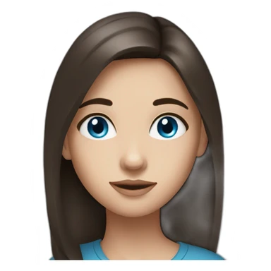 A girl with blue eyes and dark brown hair sticker