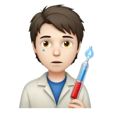 persona enferma con un termometro en la boca  pero que no tenga ropa de enferma  sticker