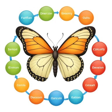 butterfly life cycle sticker