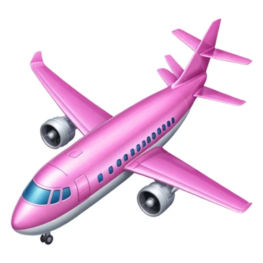 quiero crear un emoji 3d de un avion rosa sticker