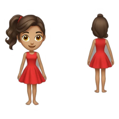 Adolescente de 17 ans brune avec une robe rouge sticker