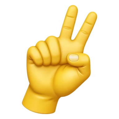 A 3D Apple-style yellow hand emoji, closed fist with thumb pointing backward over the shoulder direction, smooth rounded shape, shiny surface, clean minimal background. sticker
