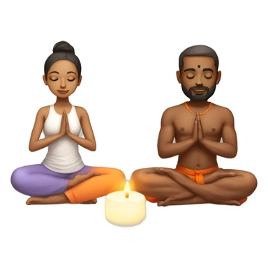 Yoga couple Hindu prayer light skin  sticker