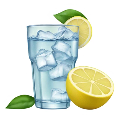 Iced water with lemon wedge sticker