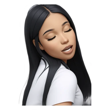 serene girl with closed eyes sticker