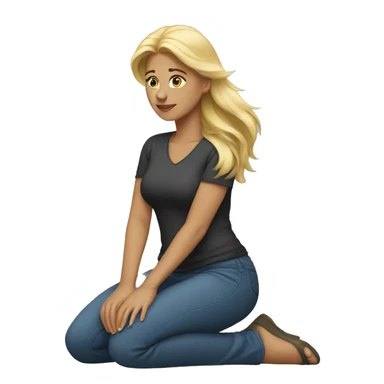blonde woman kneeling  sticker