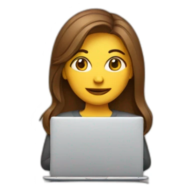 woman with coffee cup top of the head on a laptop sticker