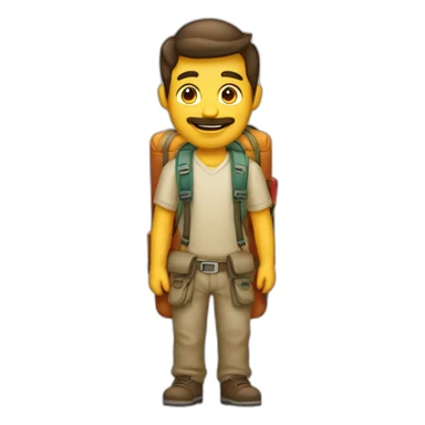 Hombre con mochila de viaje sticker