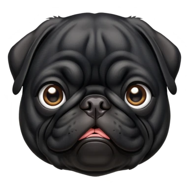 Black pug sticker