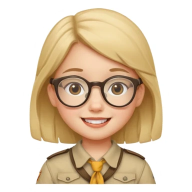 scout girl little with glassess sticker