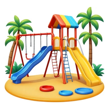 colorful playground with slide and swings sticker