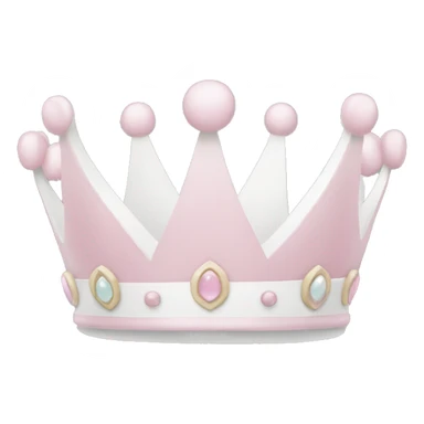 White and pastel pink crown sticker