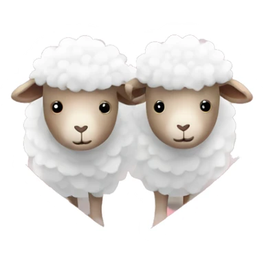 Two sheeps in love with hearts  sticker