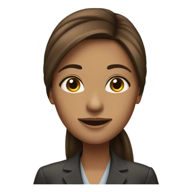 business woman long straight brown hair sticker