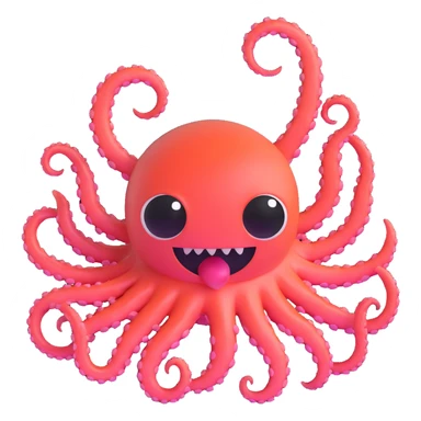 cute little monster with multiple eyes and tentacles like in Monsters Inc sticker