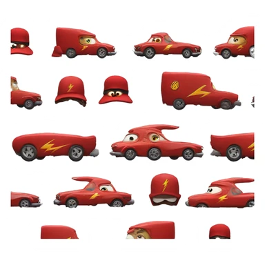 lightning macqueen from cars with mario hat sticker