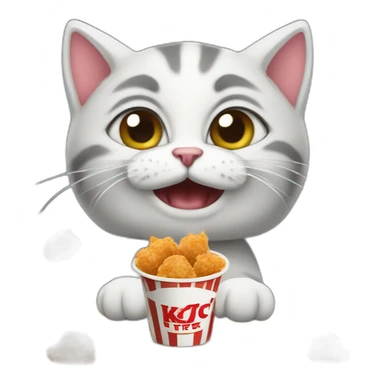 kitten eat kfc bites sticker