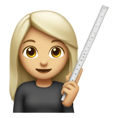 Girl holding a ruler   sticker
