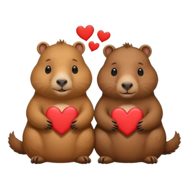 Capibaras amorosos con corazones sticker