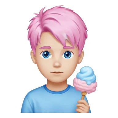 cotton candy haired boy sticker