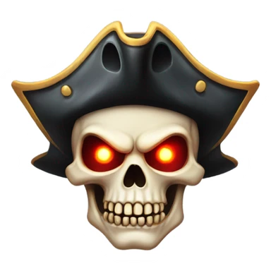 Scary pirate skull with glowing red eyes sticker