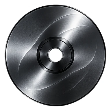 A minimalist CD disc with abstract pattern, glowing effect, blue color sticker