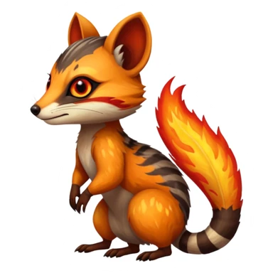 Fiery Wicked Cool Hot Edgy Badass Numbat-Trico-Civet-Vernid-fusion-hybrid-creature sticker