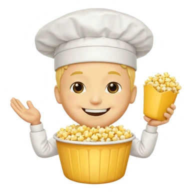 a popcorn mascot sticker