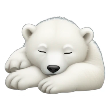 Baby polar bear sleeping nose point rightlandscape sticker