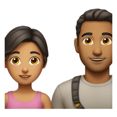 latino man with girl with freckles sticker
