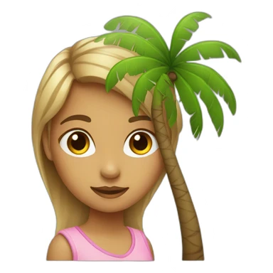 the girl under the palm tree sticker